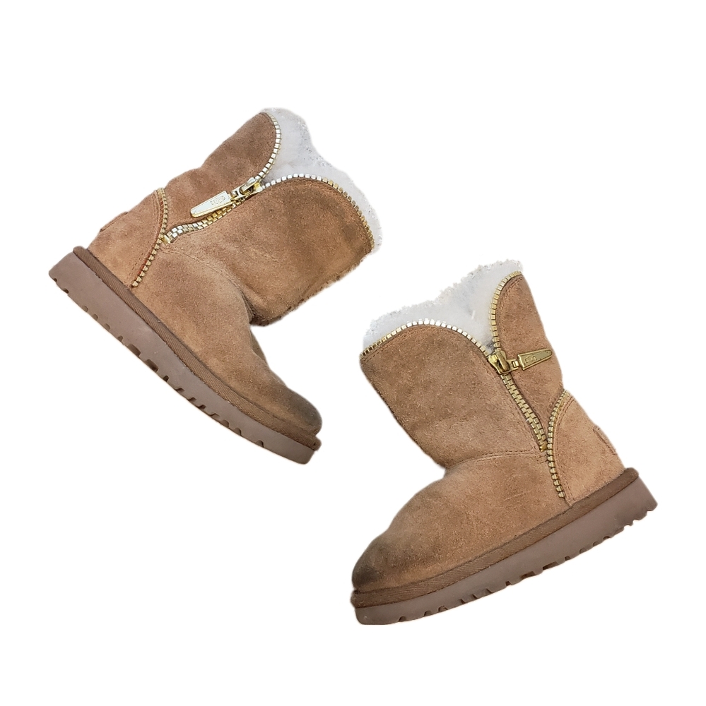 Ugg 9 Toddler Brown Suede Florence Zipper Boots
